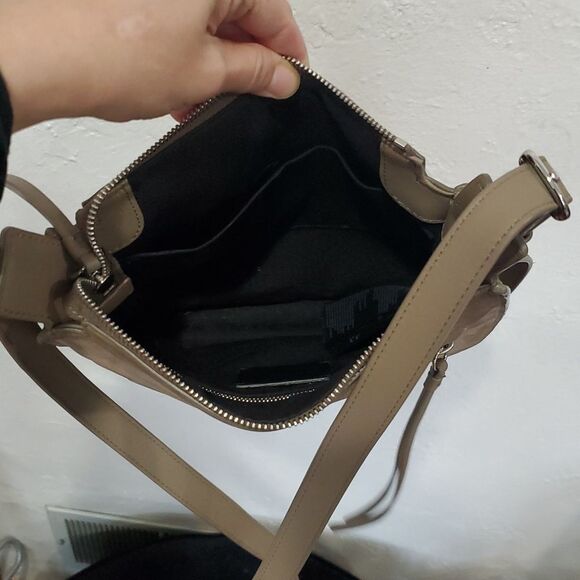 All Saints Ray Crossbody Nubuck Cow Leather Bag in Tan - Picture 12 of 16